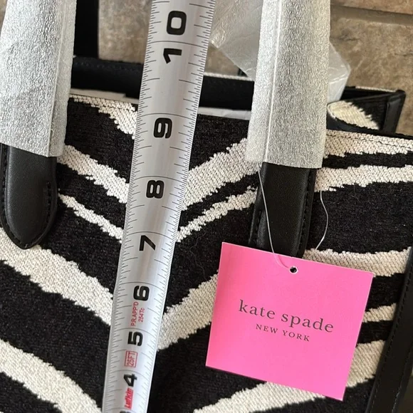 NWT RARE and Retired Kate Spade Black and White Zebra Tote Bag